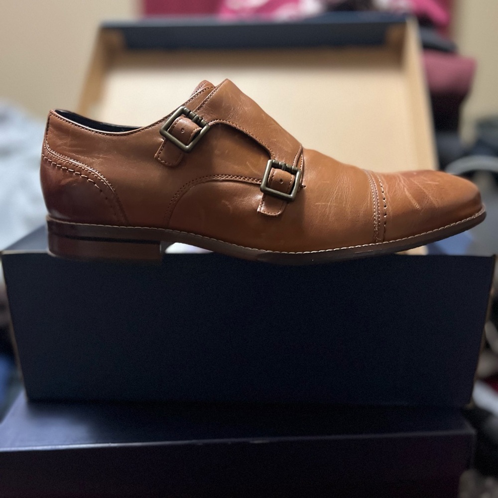 Cole Haan Brown Double Monk Strap Oxfords